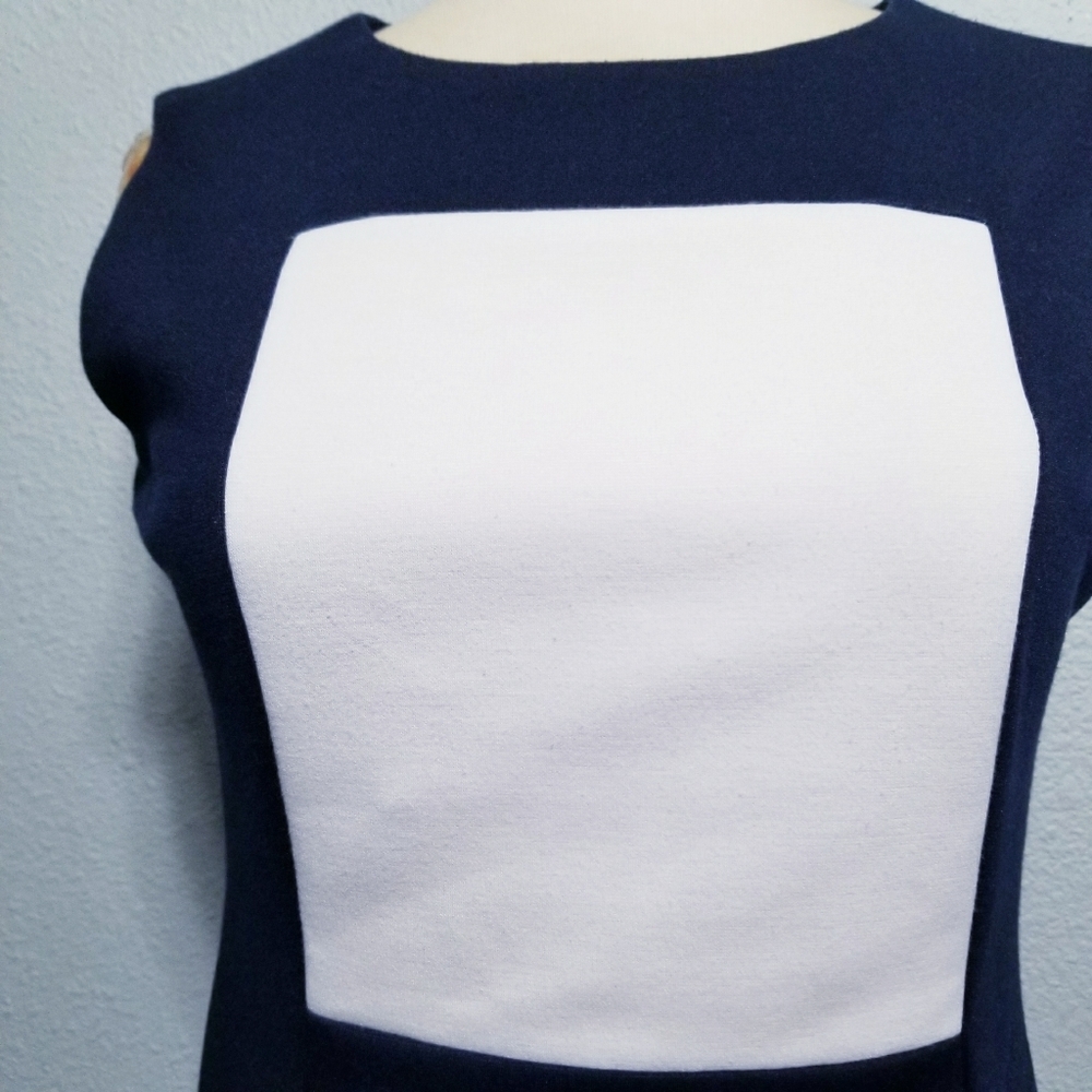 Ellen Tracy glam office business party color block dress 4 - Picture 6 of 6